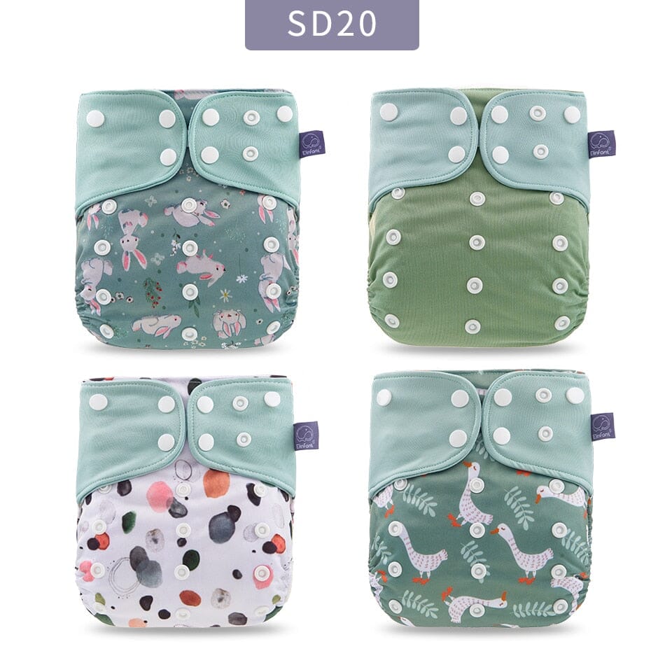 Couche Lavable Pop-in Taille Unique Naissance Au Pot – Bambou Ultra-absorbant, Fermeture Pression, Motif Lémurien Adorable