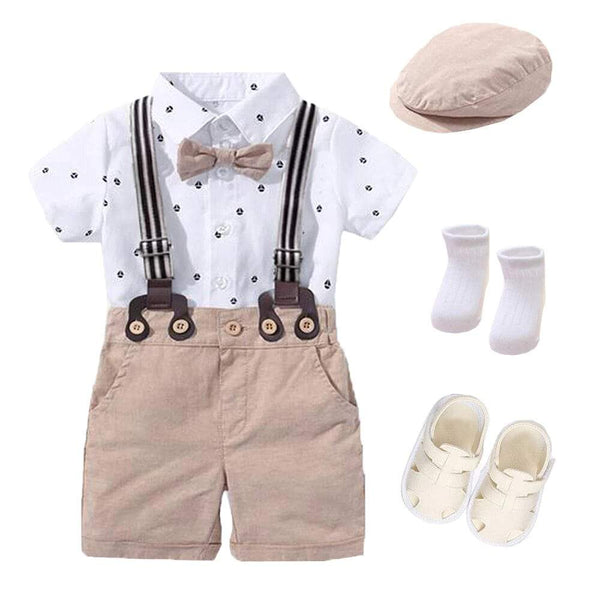 Ensemble Vêtement Bébé Garçon Été - Coton Manches Courtes Style Décontracté