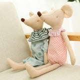 Doudou Souris Omamans 35cm Green and Pink 