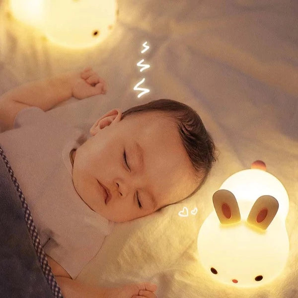 Veilleuse Bébé,Veilleuse Enfant Bebe Lapin,Lampe de Chevet Tactile
