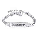 Bracelet Personnalisé Maman - Gravure Prénoms + Pierres De Naissance - Pendentif Pieds De Bébé - Cadeau Fête Des Mères - 8