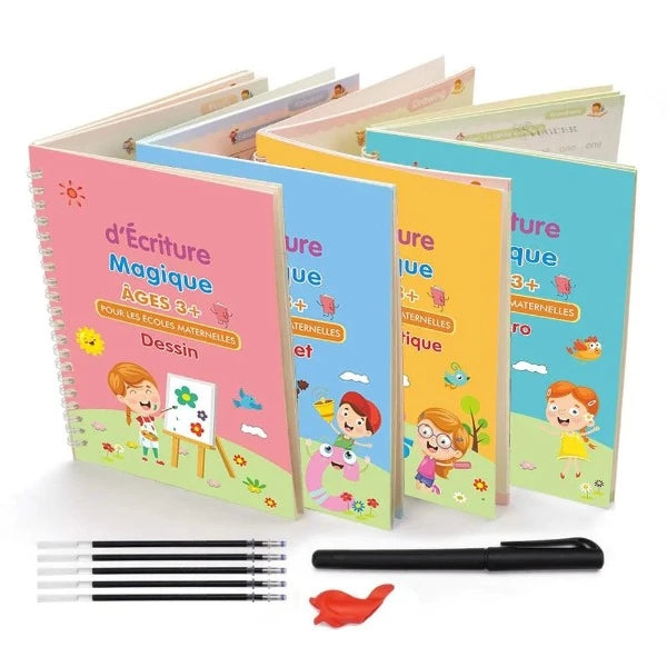 Cahier d'écriture magique réutilisable pour enfants, cahier calligraphique  de nettoyage, apprentissage de l'alphabet allemand