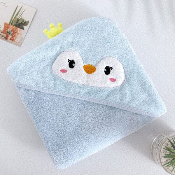 Cape De Bain Bébé à Capuche - Lot De 3 Serviettes Hoodies 80x80 Cm - Motifs Animaux Doux