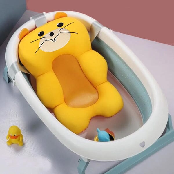 Siduytin Coussin De Bain Bébé Doux - Tapis De Siège Maille Fleur Jaune 80cm - Confort Et Sécurité